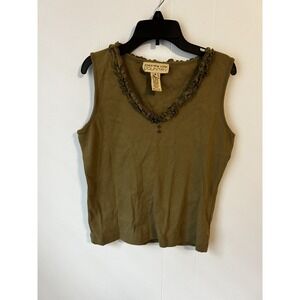 vintage jones new york Country Size Medium, Tank top Y2K Olive Green.